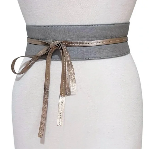 Eileen Fisher Pewter Gray Leather Notch Belt NWT, Large Eileen Fisher | Accessories | Eileen Fisher Leather Belt  main image 4